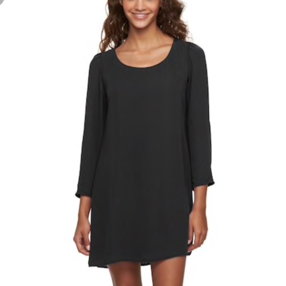 Lace Up Black Dress